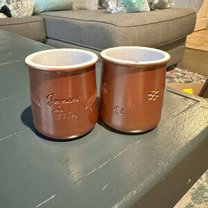 2 metallic La Fermiere pots